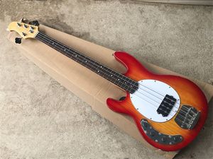 Vänsterhänt 4 strängar Musikman Ernie Ball Sting Ray Cherry Sunburst Electric Bass Guitar Rosewood Fingerboard