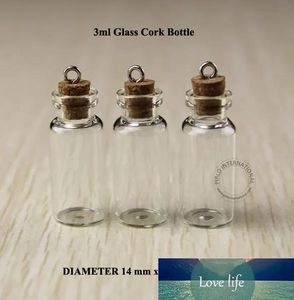 All-match 3ml Mini small glass bottles vials jars with corks decorative corked glass test tube bottle with cork for pendants mini 50pcs