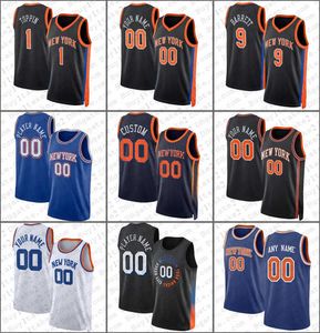 OBI Toppin RJ Barrett Jalen Brunson Custom Basketball Jersey Julius Randle New Yorks Evan Fournier Knick Derrick Rose Cameron Reddish Mitchell Robinson 202