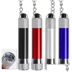 Schlüsselanhänger Lanyards LED Schlüsselanhänger Anhänger Metall Taschenlampe Tragbare Outdoor-Werkzeuge Promotion Geschenk Schlüsselanhänger Schlüsselanhänger Drop Lieferung Fas Dhaef