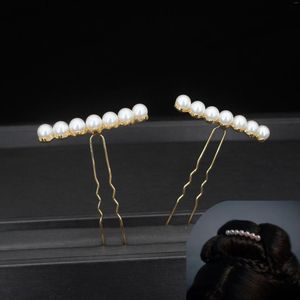 Fermagli per capelli 2PC Forcine per capelli da donna Barrette Hanfu cinese Accessori per gioielli in lega di perle Accessori per acconciature da sposa Strumento di progettazione