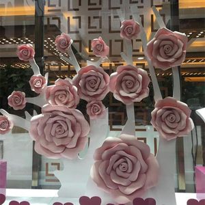 Decorative Flowers Artificial Wedding Decoration Sell Design Giant Rose Paper Foam Waterproof Flower 15 Background Set