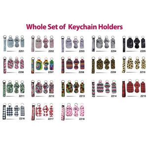 Party Favor 4Pcs/Set Neoprene Wristband Keychain Pendant Set Hand Sanitizer Bottle Holder Fashion Printing Lipstick Drop Delivery Ho Dhkbo