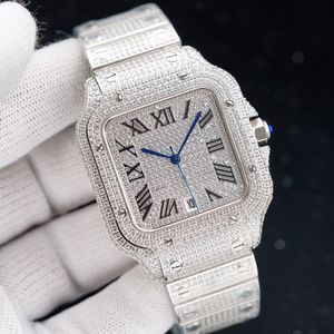 Diamant-Uhr für Herren, automatische mechanische Uhr, 40 mm, Saphir-Busins-Damen-Armbanduhr, hochwertiger Edelstahlgürtel, Montre de Luxe