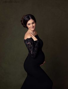 Moderskapsklänningar moderskapsfotografering rekvisita sexig spets maxi klänning klänning plus storlek gravida kvinnor kläder graviditet klänning för fototillbehör T230523