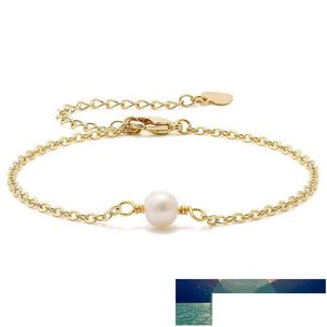 Kette 14 K Gold Luxus Charm Armband 5 mm natürliche Süßwasserperle für Frauen Party Oval Schmuck Geschenk Fabrikpreis E Dhgarden Dhrta