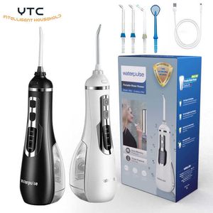 Oral Irrigators Waterpulse V500 Portable Oral Irrigator Dental Water Jet Flosser Cordless Dental Irrigator Jet 4 Mode Waterproof Teeth Cleaner G230523