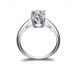 Ringar klusterringar lesf oval 2.0 d färg moissanite diamant kvinnor engagemang smycken 925 sterling silver kvinnlig bröllop