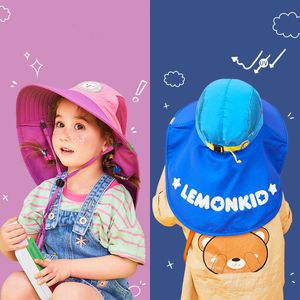 Kapaklar Şapkalar Moda Büyük UV Güneş Koruma Katlanır Çocuklar Yaz Sıcak Seyahat Geniş Brim Plaj Şapkası G220522