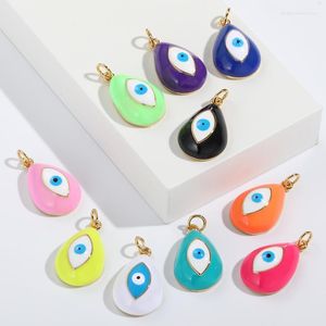 Charms bunte türkische böse blaue Auge DIY Anhänger Halskette Schmuck machen Ohrringe Armband für die Herstellung von niedlichem Kupfer