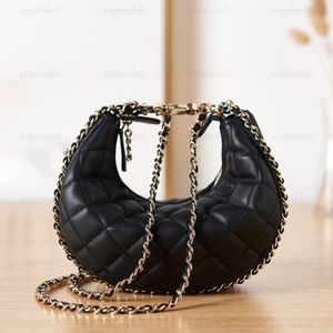 10A Mirror Quality Designers Small Moon Bags 20cm Womens Matelasse Handbag Real Leather Lambskin Hobo Bag Luxury Quilted Purse Crossbody Shoulder Chain Box Bag