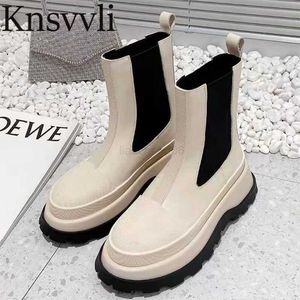 Boots Genuine Leather Boots Women Sole Round Short Boots Flat Shoes Woman Casual Boots