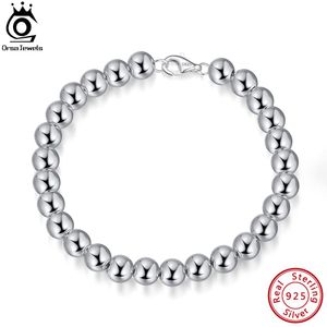 Bangle ORSA JEWELS 4mm Bead Ball Strand Chain Bracelet 925 Sterling Silver Fashion Women Bracelet Jewelry Gifts 6.5/7/7.5/8 Inch SB103