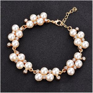 Beaded Fashion Diamond Bracelet Vintage Pearl Ladies Декоративные браслеты сдают драгоценности доставка Dhhjk