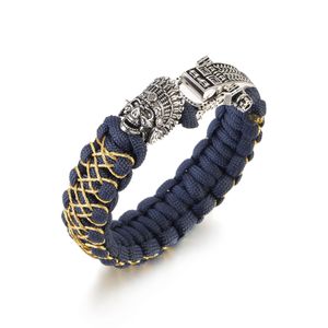 Braccialetti Nuovo fascino Bracciale Paracord da uomo Bracciale intrecciato moda faraone Escursionismo Campeggio Paracadute di sopravvivenza all'aperto