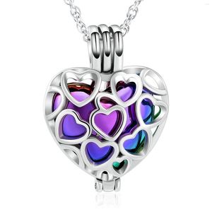 Pendant Necklaces Cremation Jewelry Heart Urn For Ashes Women Stainless Steel Memorial Keepsake Hollow Necklace