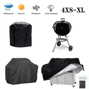 BBQ Tools Accessories 8 Sizes Grill Cover Waterproof Weather Resistant Outdoor Heavy Duty Gas AntiDust Rain Protective Barbecue 230522
