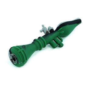 Cool Colorful Silicone Pipes Rocket Propelled Grenade Style Herb Tobacco Oil Rigs Glass Filter Bowl Portable Handpipes Smoking Cigarette Hand Holder Tube