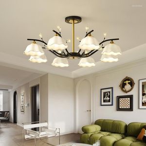 Lampadari Soggiorno Soffitto Casa Lampadario moderno in cristallo di ceramica Ristorante giapponese Illuminazione Camera da letto Lampade a led