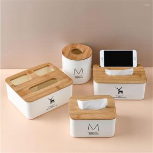 Storage Bottles 1PC Wooden PP Tissue Box Wood Cover Holder Napkin Paper Boxes Table Decoration Home Living Case Interior Products