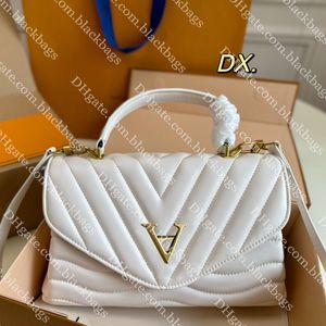 Luxury Gold Letter Tote Bag designer väska för kvinnor äkta lädervåghandväska högkvalitativ solid färg crossbody väska