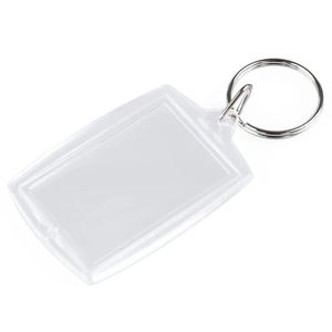 Chaves em branco de plástico acrílico Inserir o passaporte quadro de quadro de teclado de teclado com os keyrings do presente da festa