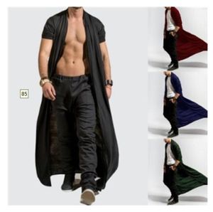 Men's Trench Coats Men's Mature Long Fitting Windbreaker Casual Fashion Solid Color Top With Season Thin Jacket 2023