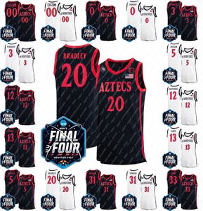 2023 Final Four San Diego State Basketball Jersey Matt Bradley Darrion Trammell Lamont Butler Jaedon Ledee Micah Parrish Keshad Johnson Nathan Mensah Ague