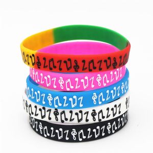 Bangle Hot Sale 50PCS Music Note Silicone Wristband for Music Fans Concert Colorful Silicone Bracelets Bangles Adult Wholesale SH130