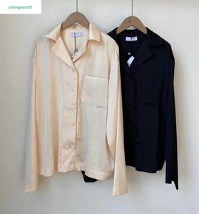 Womens blouses shirts anagram 탑 패션 클래식 여름 뉴 파리 티셔츠 플러스 사이즈 긴 소매 femme 포켓 레터 자수