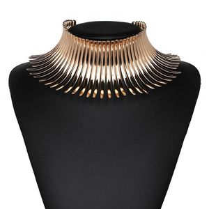 Necklaces LZHLQ African Style Metal Punk Collar Choker Necklace Women 2020 New Statement Style Collares Collier Female Jewelry