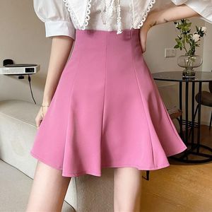 Röcke Chic Tennis Regenschirm Rock Frauen Sommer Schwarz Rosa Hohe Taille A-linie Sexy Kurzen Mini Japan Stil