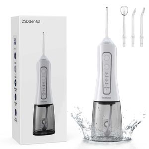 Oral Irrigators Oral Irrigator 5 Modes Portable Rechargeable Dental Water Jet 6 Nozzles Waterproof 300ML Tank Water Flosser For Teeth Whitening G230523