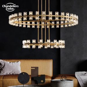 Arcachon LED Round Chandeliers Modern Vintage Crystal Brass Hanging Lamps for Living Room Bedroom Dining Room Pendant Lights