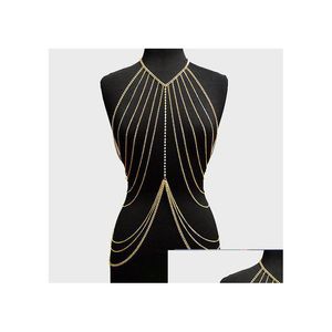 Belly Chains Mti Layer Fl Female Body Chain Harness Shiny Y Accessories Gold Color Women Fashion Waist Jewelry Factory Price Dhgarden Dhp3X