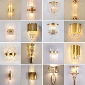 Wall Lamp Nordic Led Crystal Wandlamp Nicho De Parede Bedroom Light Luminaria Living Room Beside