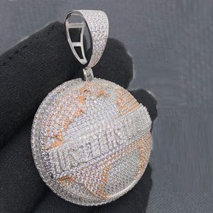 Halsband Hustlers World Globe Pendant Two Tone Gold Color Micro Pave 5a Cz Round Map Hip Hop Men Necklace