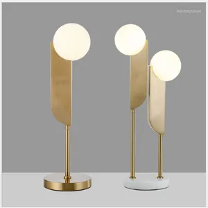 Bordslampor postmodern ljus lyxigt kreativt vardagsrum dubbel huvudglasstudie matsal tble topp lamp säng dekorativ tamp