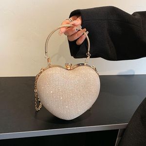 Evening Bags Brand Designer Shine Sweetheart Clutches Handbag Purse Women Shoulder Crossbody 2023 Ladies Messenger