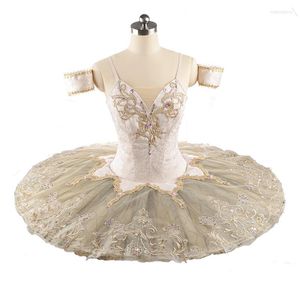 Bühnenkleidung, professionell, hochwertig, einzigartiges Design, 12 Schichten, individuelle Größe, Mädchen, Erwachsene, Damen, Performance, hellbeige, Ballett-Tutu