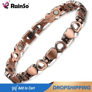 Роскошные медные браслеты Rainso, модные магнитные браслеты, браслет Viking для сна, звено цепи, браслет для ухода за здоровьем для женщин, ювелирные изделия