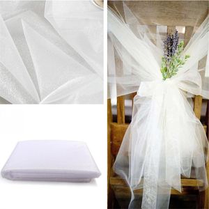 Other Event Party Supplies !48cm5meter Sheer Crystal Organza Tulle Roll Fabric For Draping Wedding Ceremony Home Decoration year 230522
