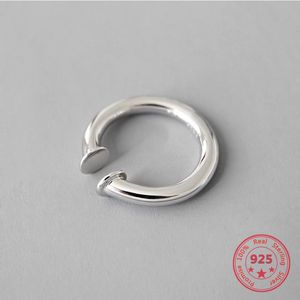 Huggie Korean S925 Pure Silver Fine Earrings Clip Simple Geometric Fashion Ring No Pierced Men and Women Earring Clip Ring Jewelry