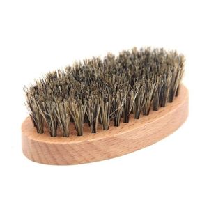 Bath Brushes Sponges Scrubbers Natural Boar Bristles Beard Brushes Portable Wooden Bathroom Facial Mas Cleaning Brush Household B Dhuh5