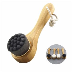 Bath Brushes Sponges Scrubbers Wooden Handled Nano Silk Cleansing Brush Facial Clean Removing Blackheads Beauty Brushes Bathroom Dhkoa