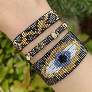 Bangle Zhongvi Miyuki Leopard Print Bransoletka moda Kobiety Złe oko Pulseras Mujer 2022 NOWA MODA BYHEMIA JEDZIONA Ręcznie