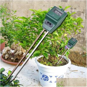 Altre forniture da giardino 3 in 1 Misuratore di umidità del suolo Termometro Pianta Fiore Ph Tester Rivelatore Umidità dell'acqua Sensore di prova della luce Goccia D Dhfrj