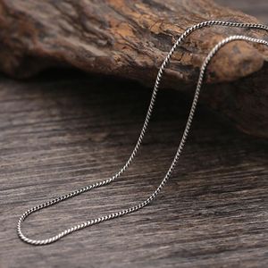 Necklaces S925 Pure Silver 1.2mm Thick Retro Weave Necklace Thai Silver Small Twist Chian Necklace Female Jewelry