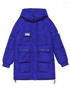 Trench da donna Cappotto lungo da donna Giacca imbottita con cappuccio Lettera Toppe sul braccio Moda Cotone imbottito Bolla Inverno Caldo Parka Orso