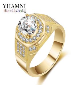 Yhamni Fashion Yellow Goldwhite Gold Ring Luxury Gold Fill 2 Carat Sona CZ Diamond Men Engagement Wedding Rings MJZ0308725196